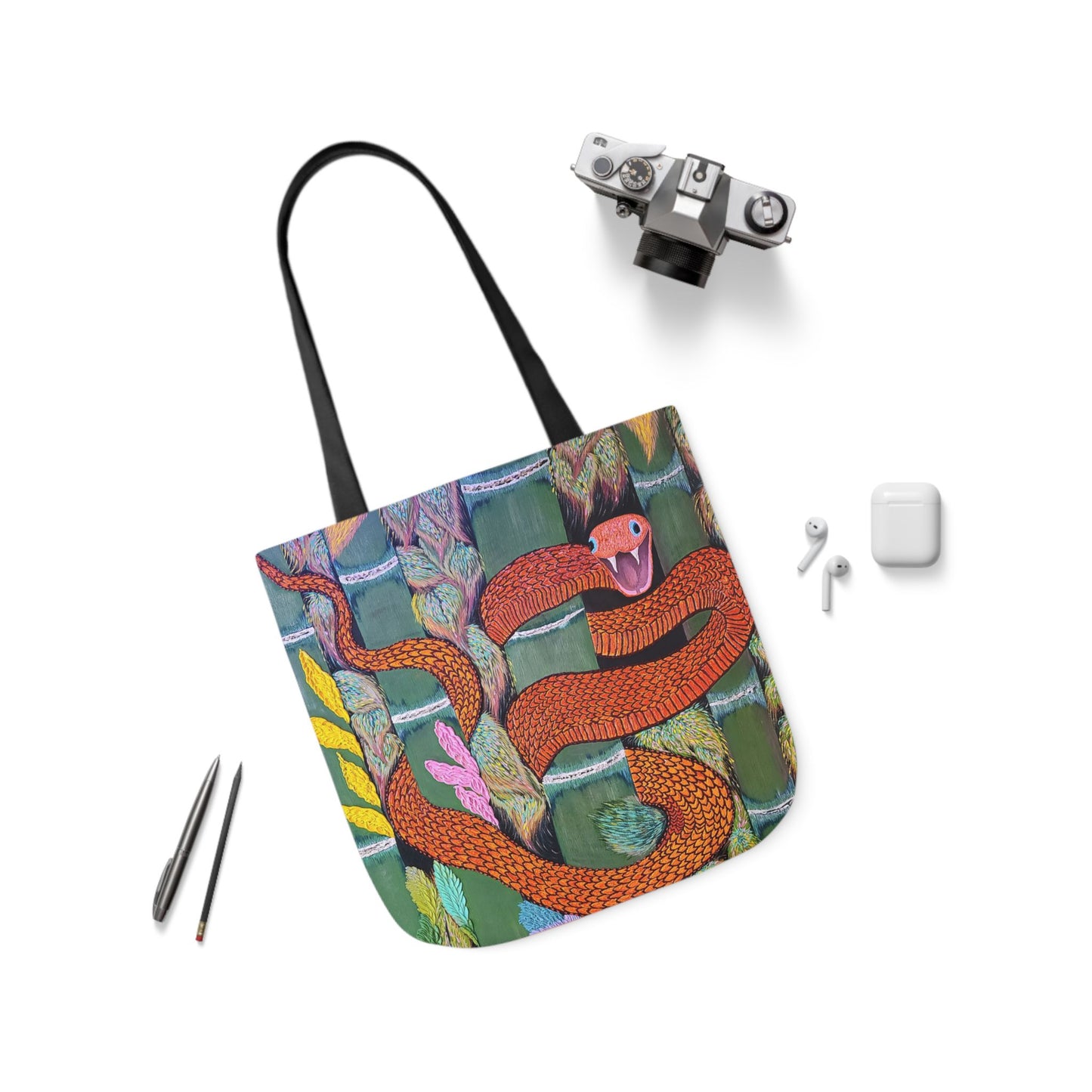 Cold Blooded Snake Canvas Tote Bag