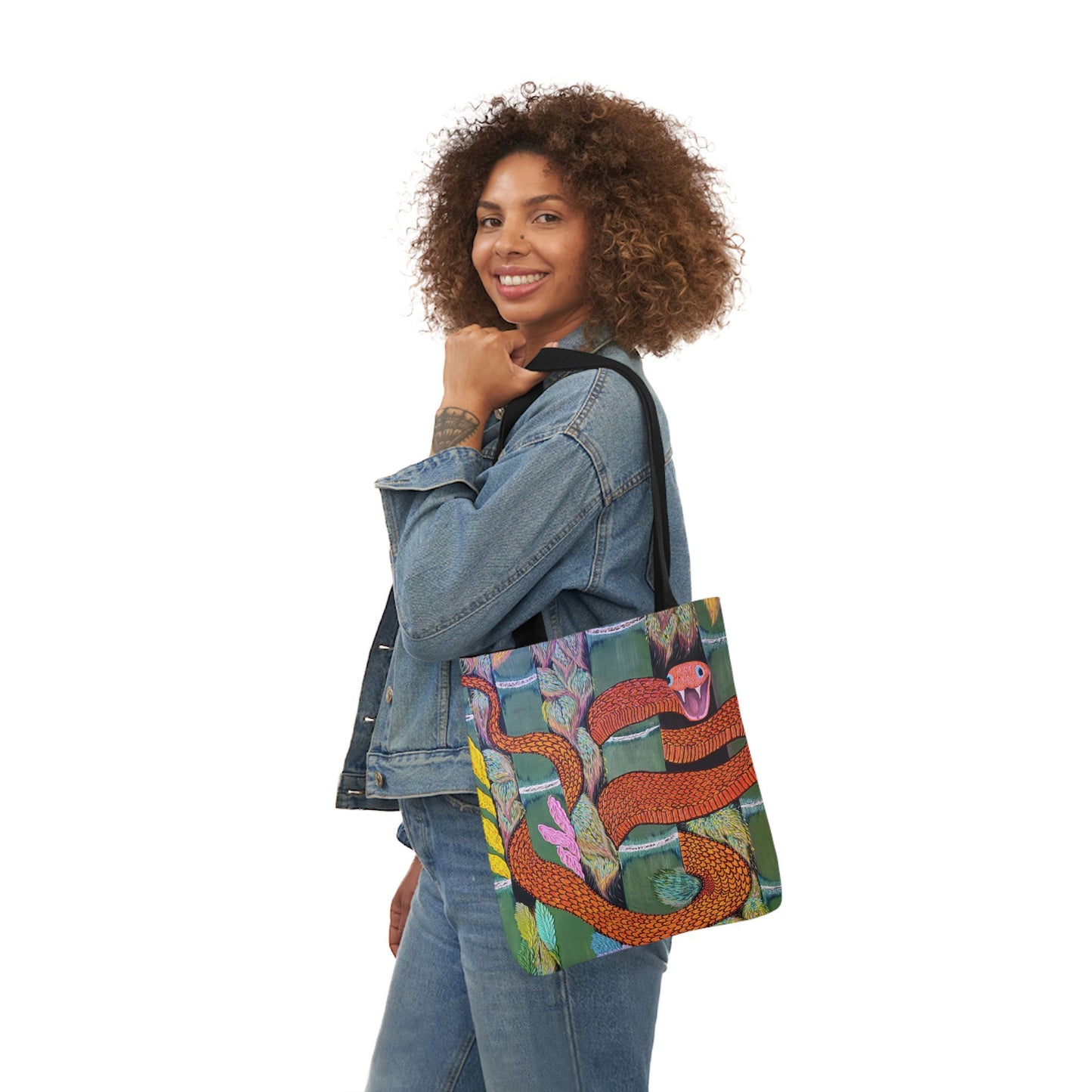 Cold Blooded Snake Canvas Tote Bag