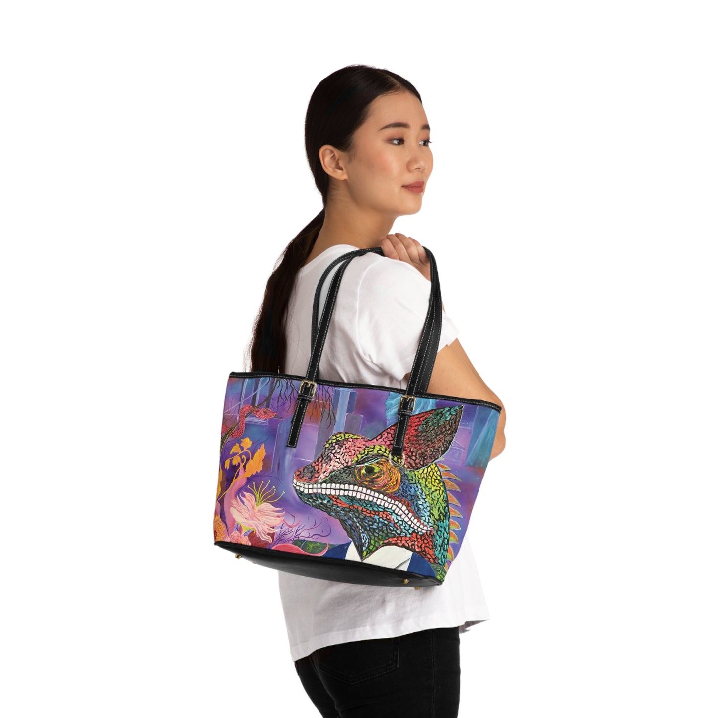 Chameleon Garden PU Shoulder Bag