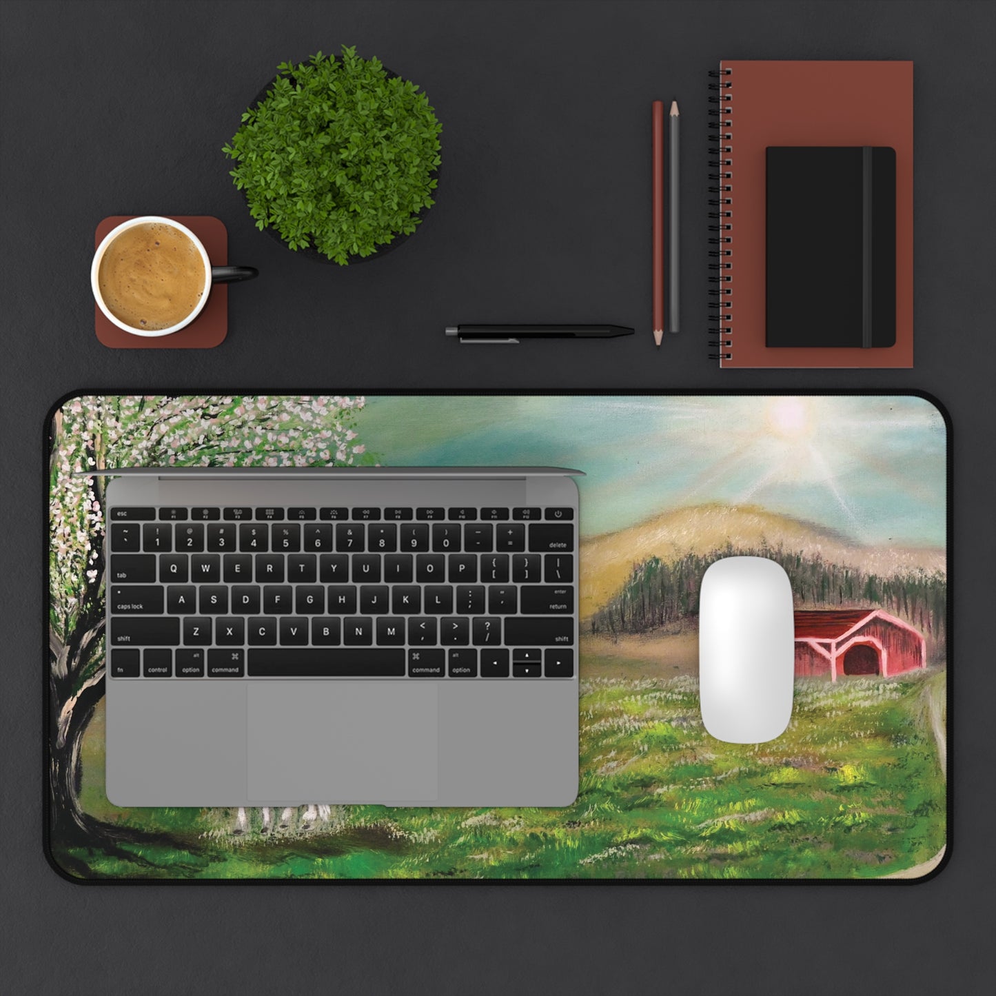 Desk Mat - Elegant Horse Landscape Design