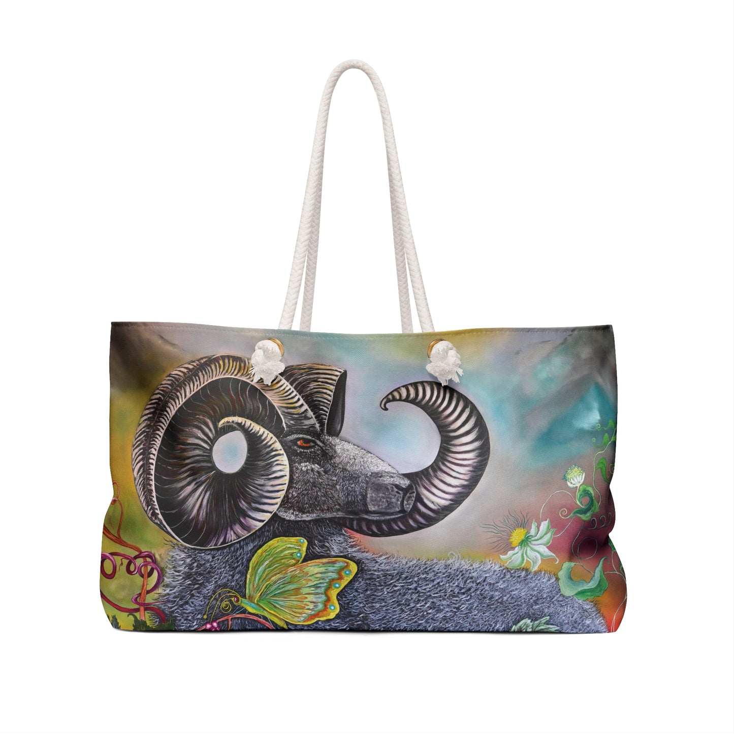 Ram and Butterfly Weekender Bag