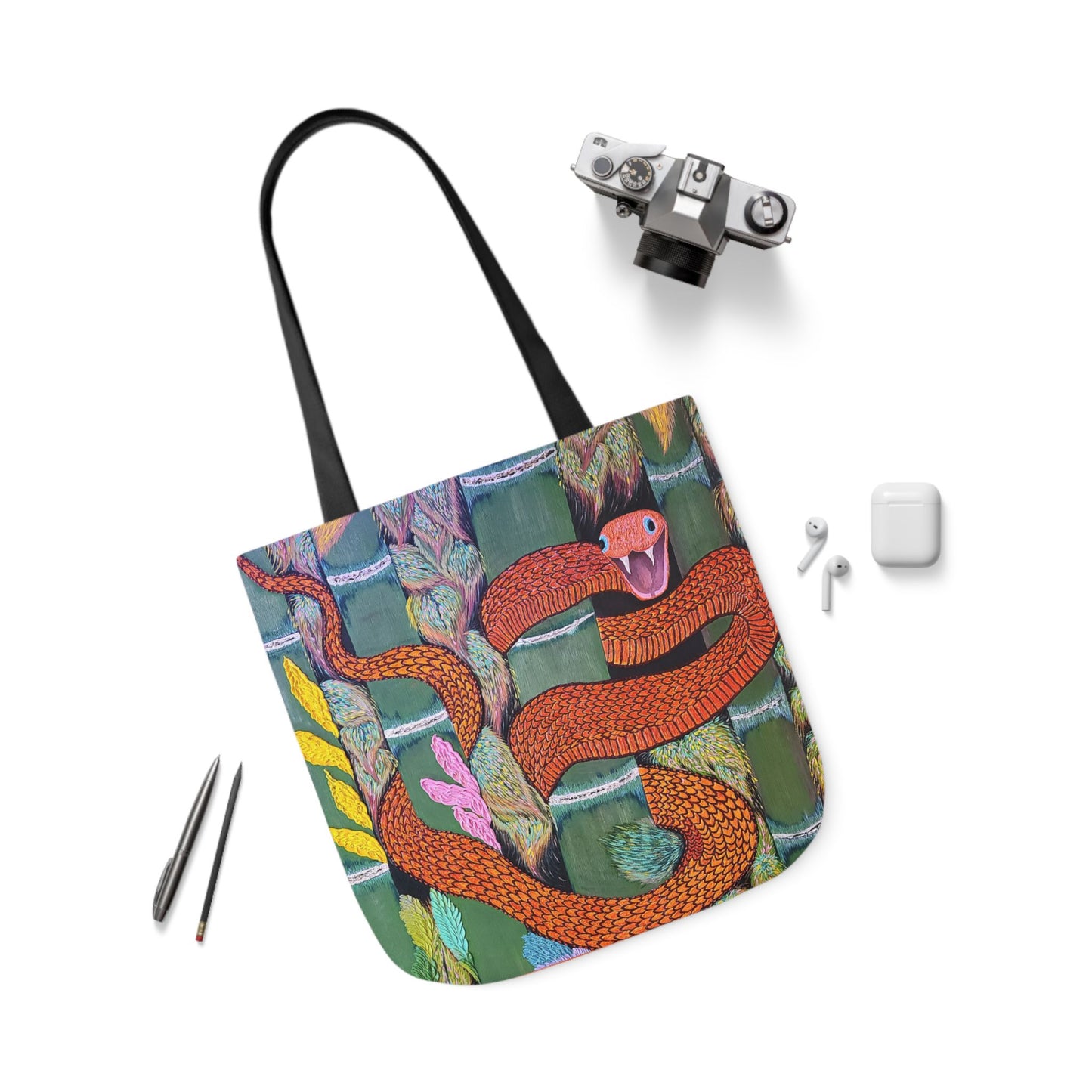 Cold Blooded Snake Canvas Tote Bag