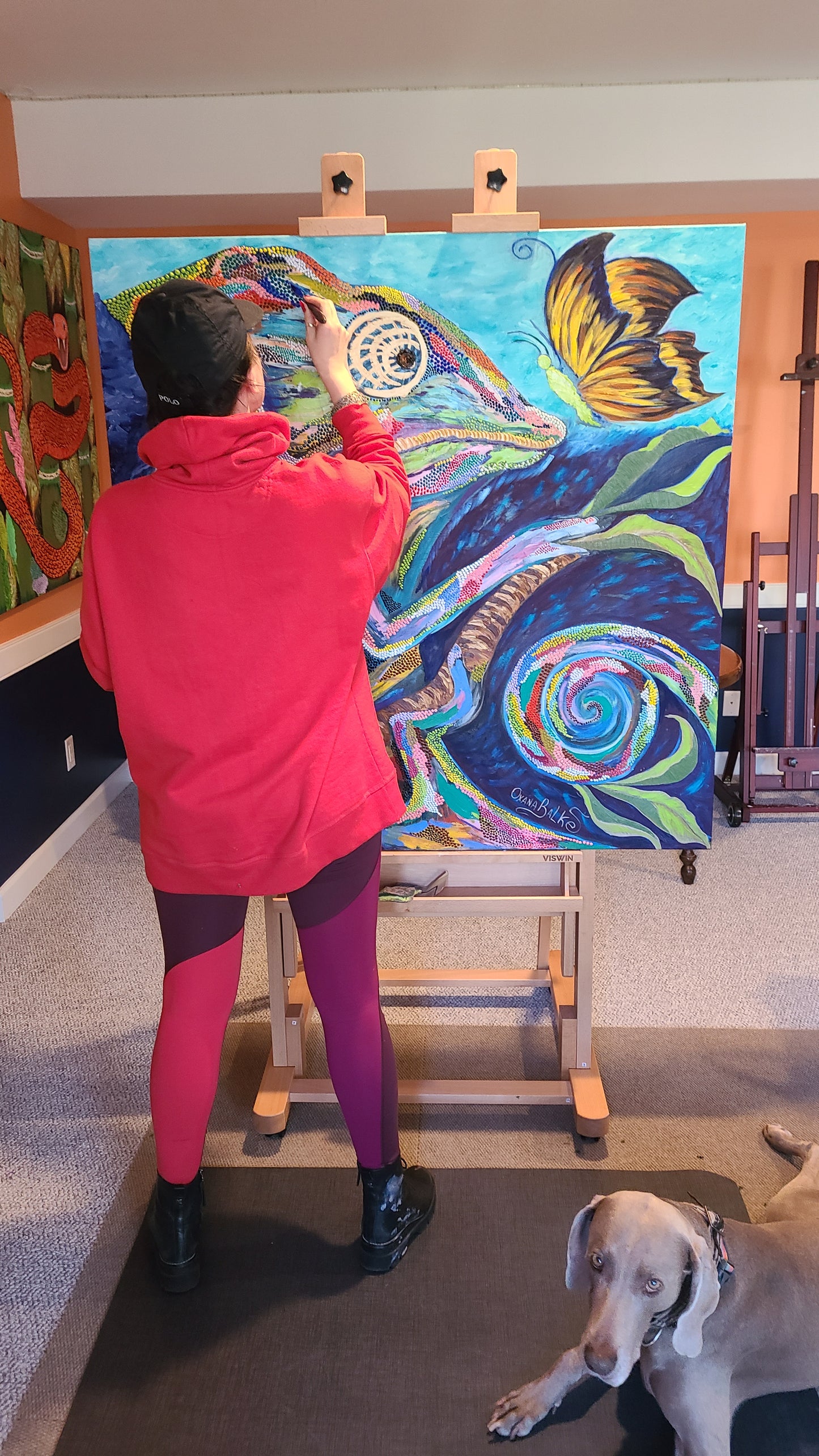 Canvas Print - CHAMELEON AND BUTTERFLY