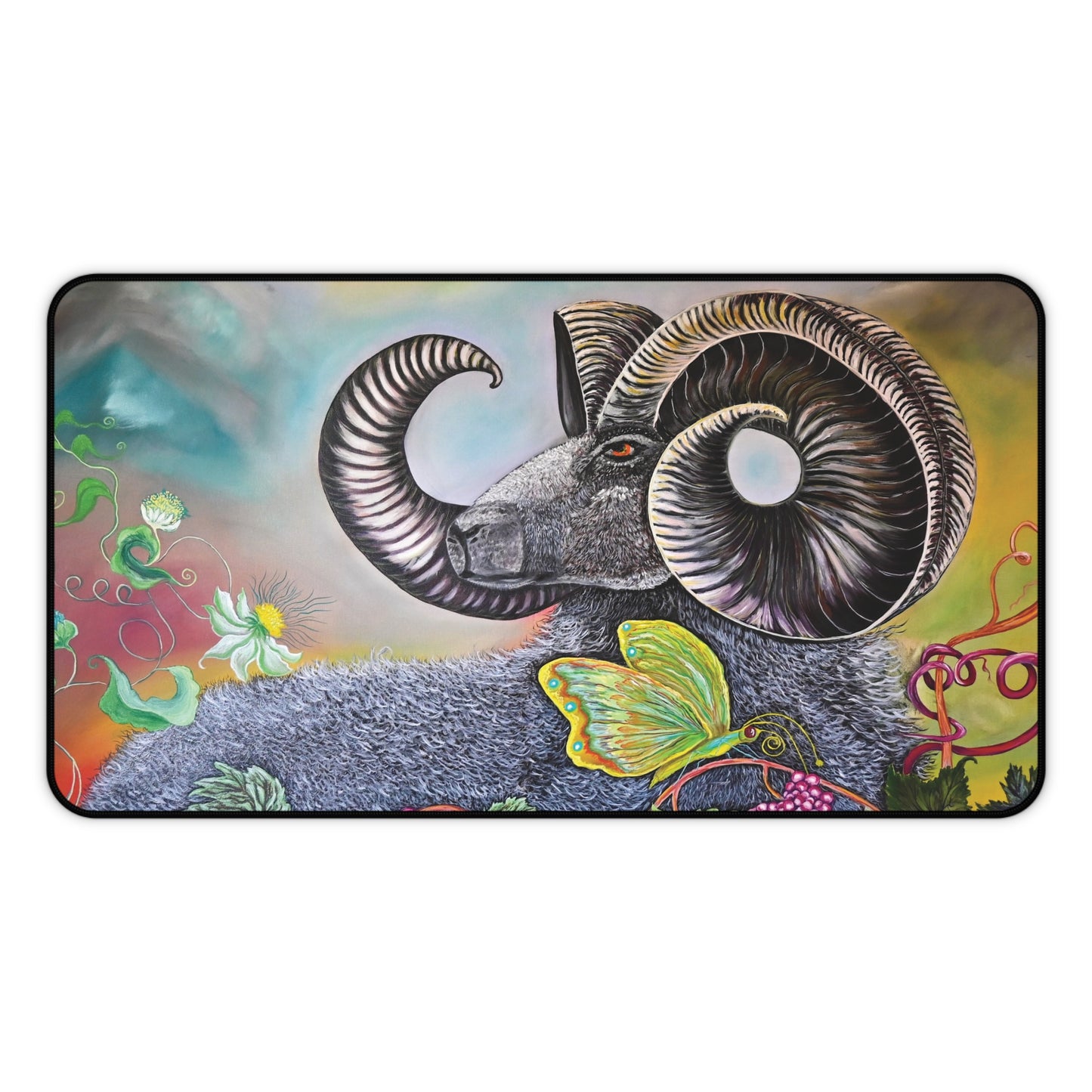Desk Mat - Ram and Butterfly Design