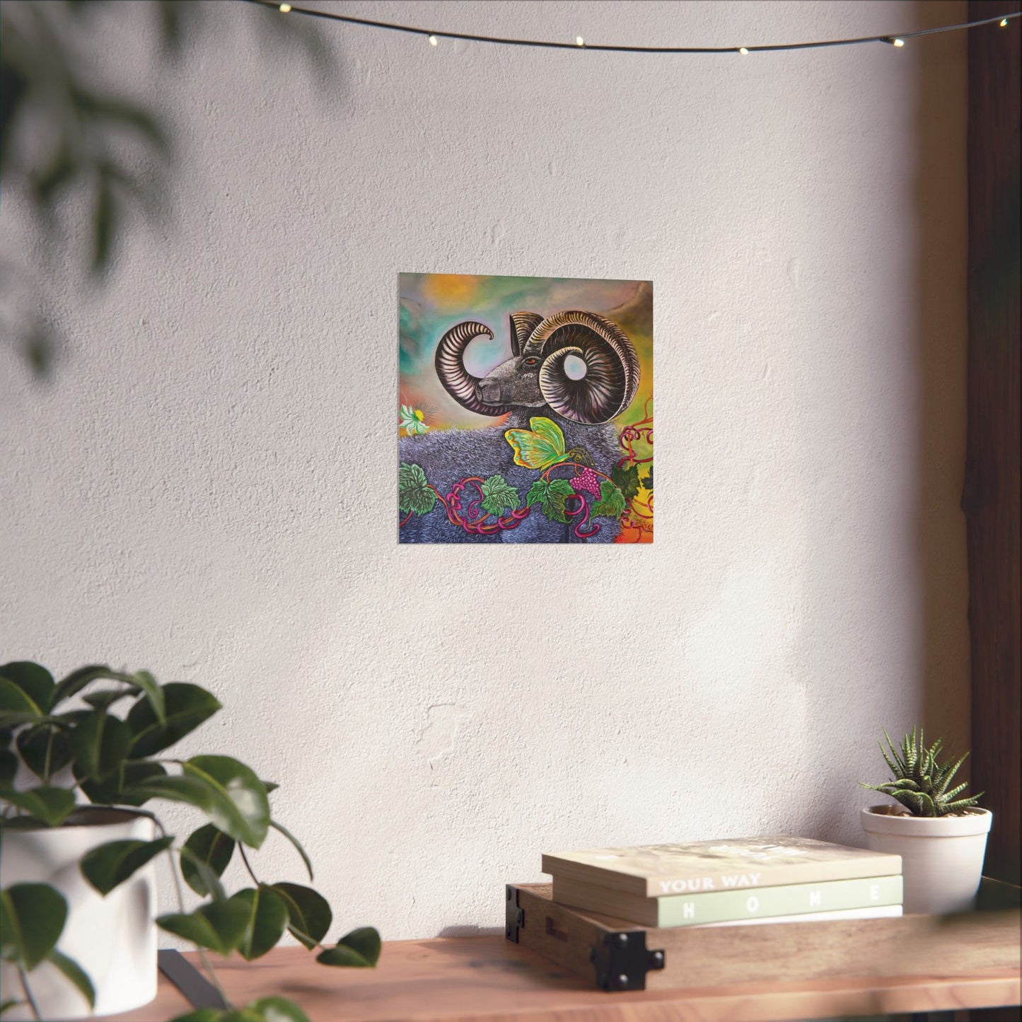 Ram and Butterfly Unframed Matte Poster