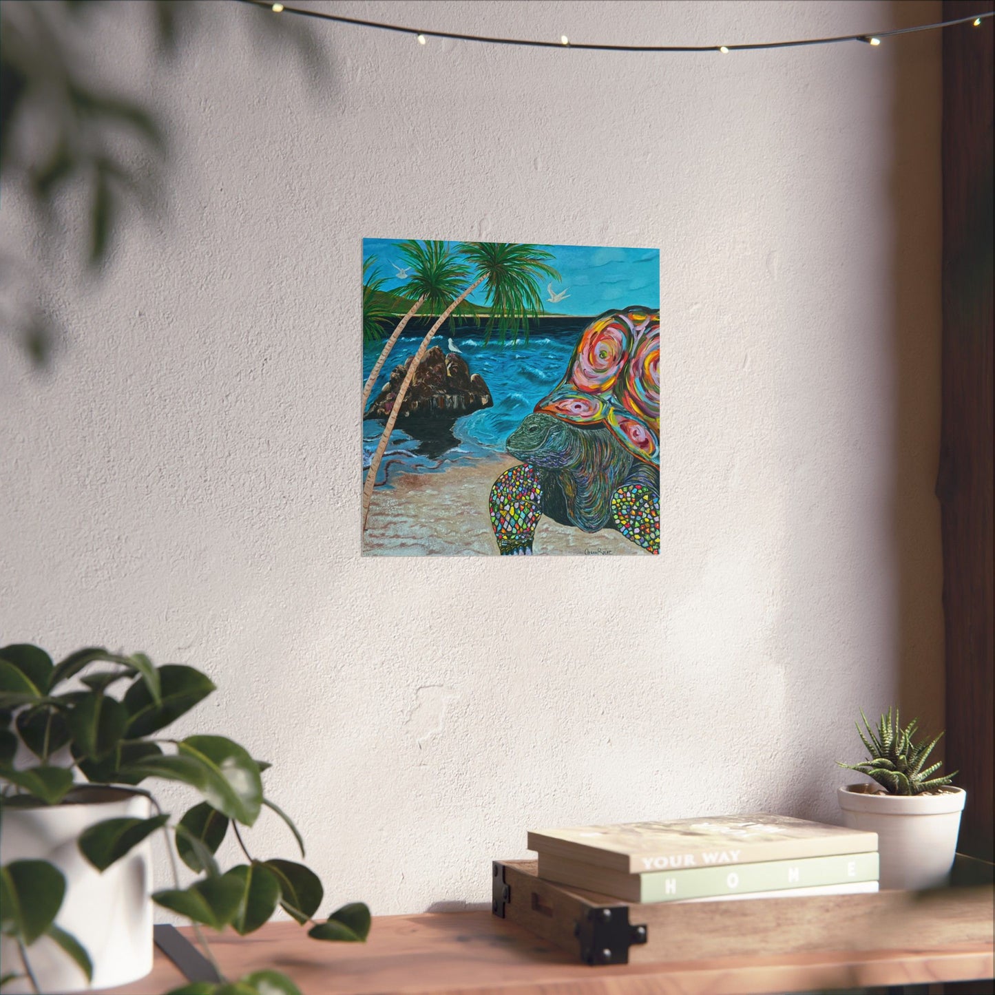 Tropical Turtle Matte Poster
