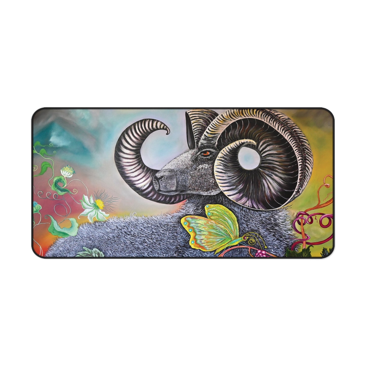 Desk Mat - Ram and Butterfly Design