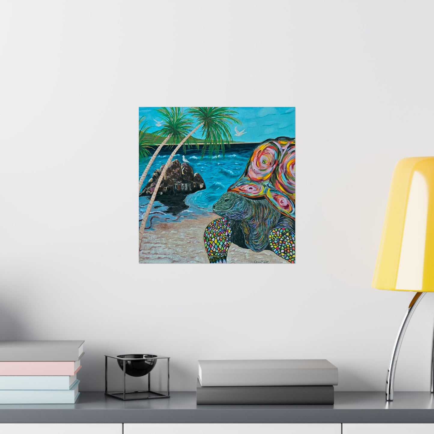Tropical Turtle Matte Poster
