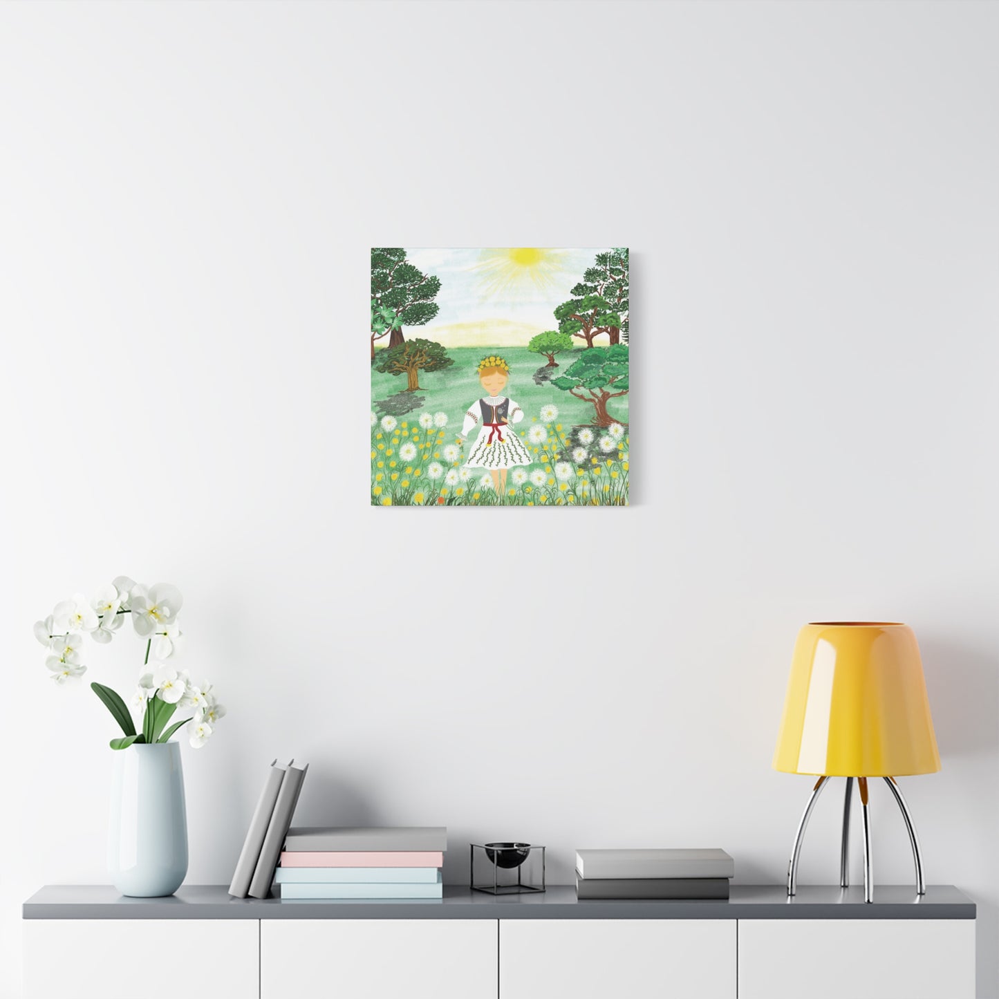 Canvas Print - GIRL AND DANDELIONS