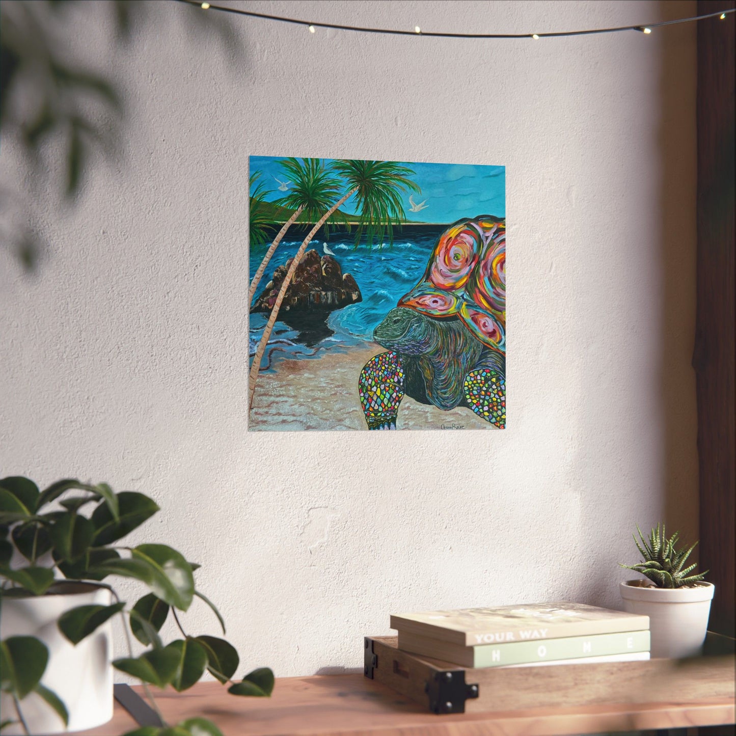 Tropical Turtle Matte Poster