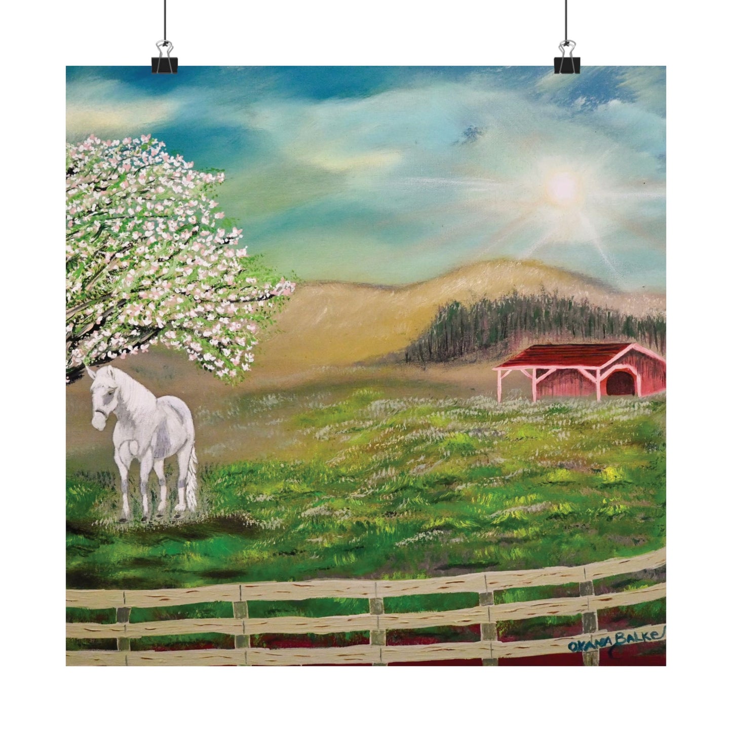 Serene Horse Landscape Matte Poster