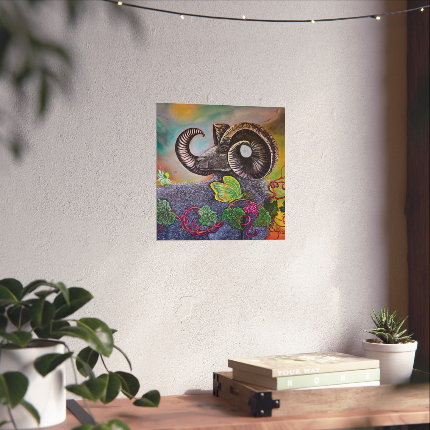 Ram and Butterfly Unframed Matte Poster