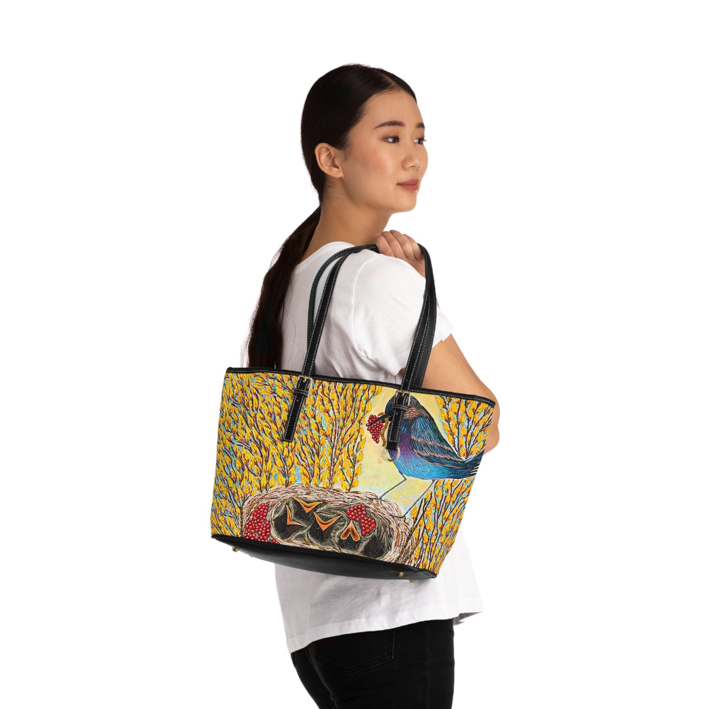Bird Nest PU Leather Shoulder Bag