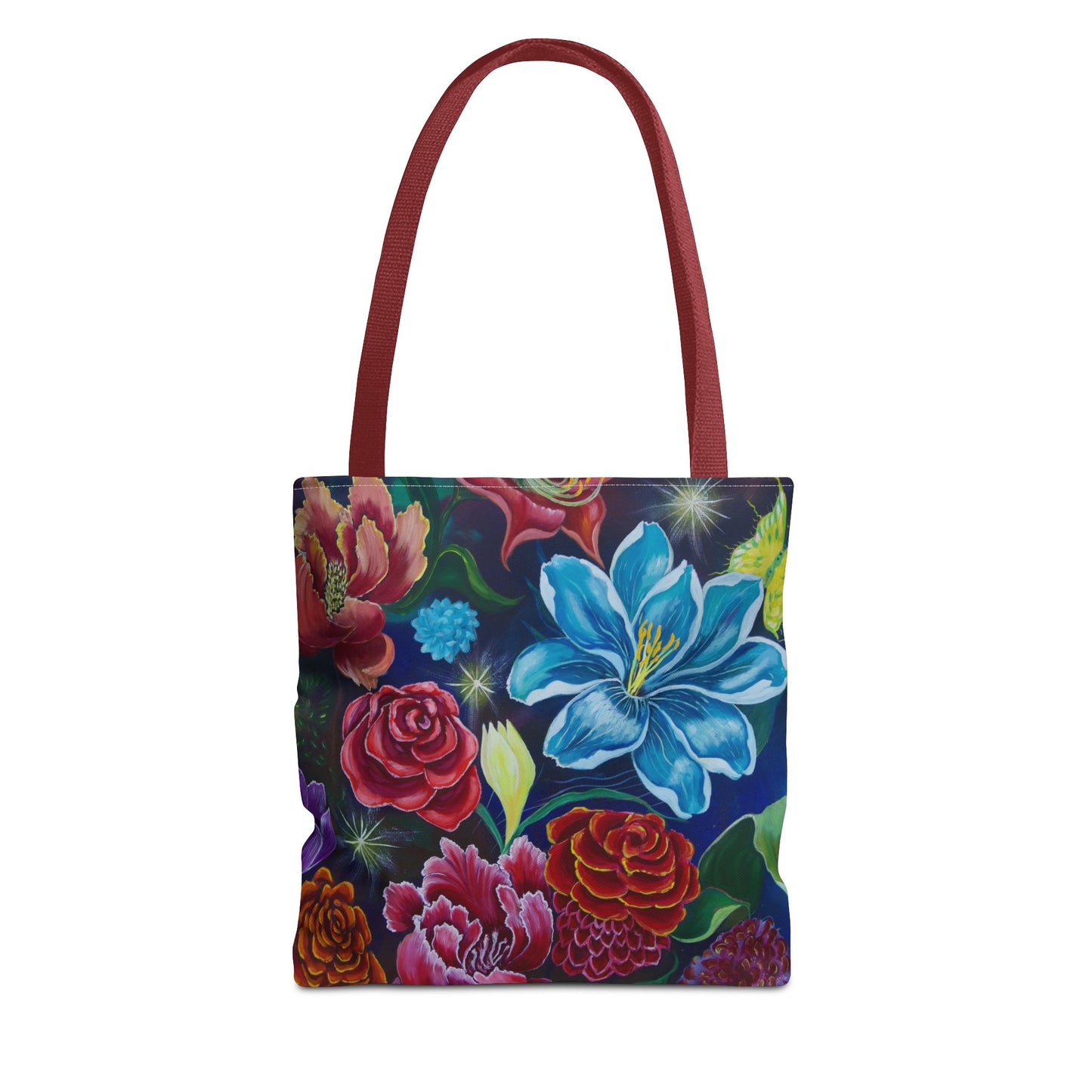 Vibrant All-Over Print Floral Tote Handbag