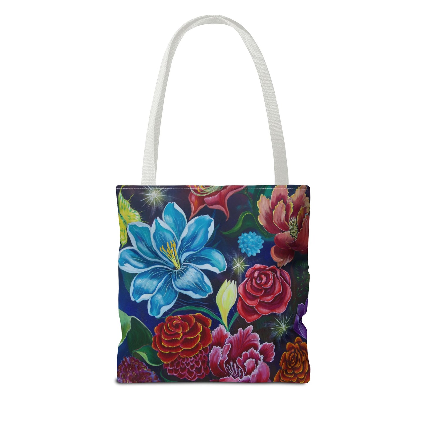 Vibrant All-Over Print Floral Tote Handbag