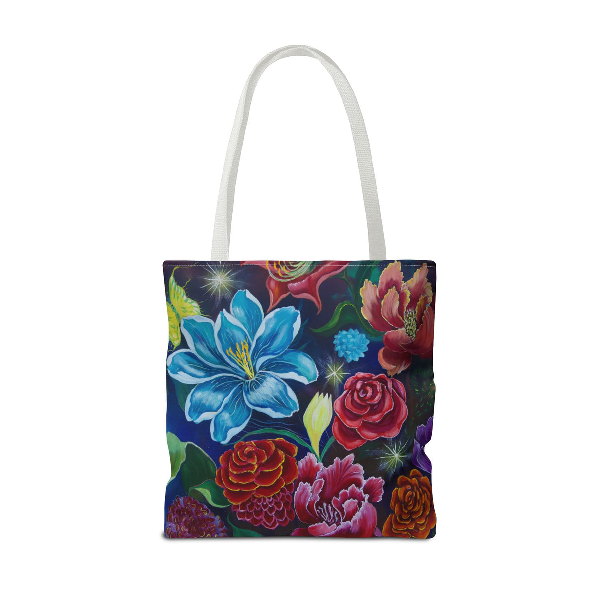 Vibrant All-Over Print Floral Tote Handbag