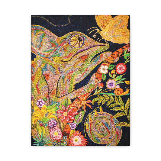 Canvas Print - CHAMELEON AND BUTTERFLY