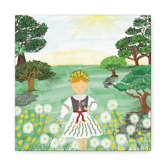 Canvas Print - GIRL AND DANDELIONS