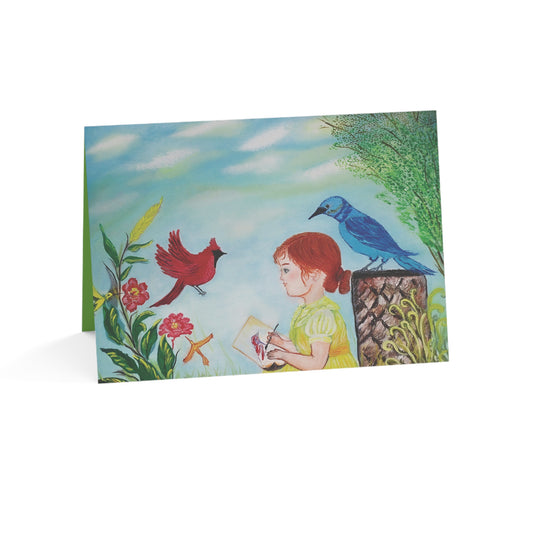 Greeting Cards Child with Birds – 1, 10, 30pcs
