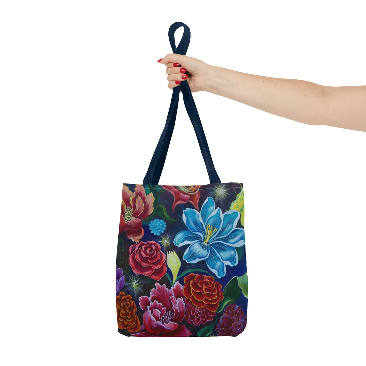 Vibrant All-Over Print Floral Tote Handbag