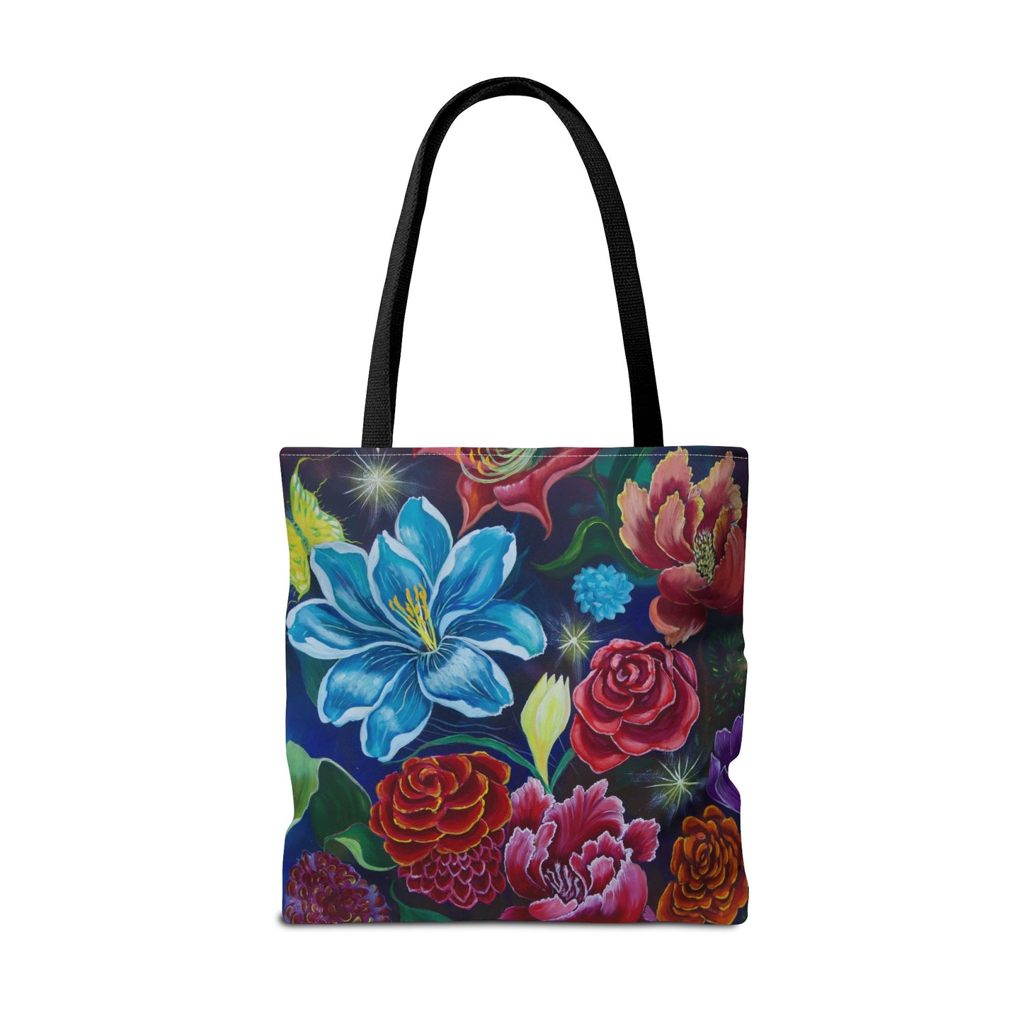 Vibrant All-Over Print Floral Tote Handbag