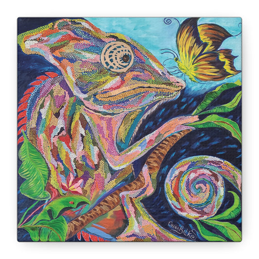 Canvas Print - CHAMELEON AND BUTTERFLY