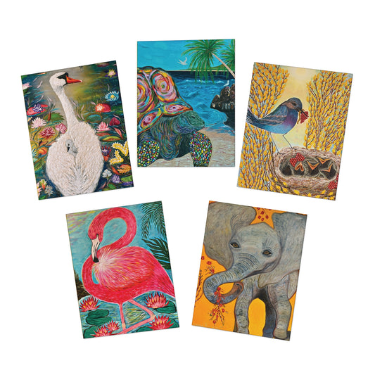 Happy Animals Greeting Cards (5-Pack)
