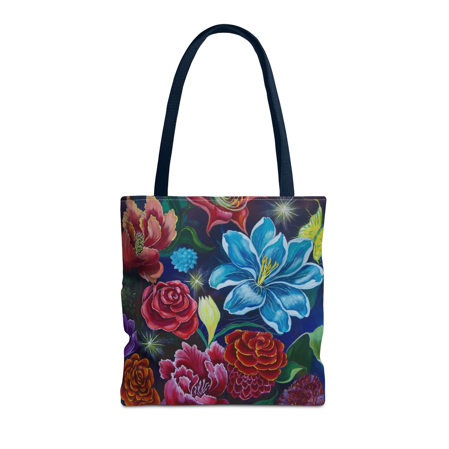 Vibrant All-Over Print Floral Tote Handbag