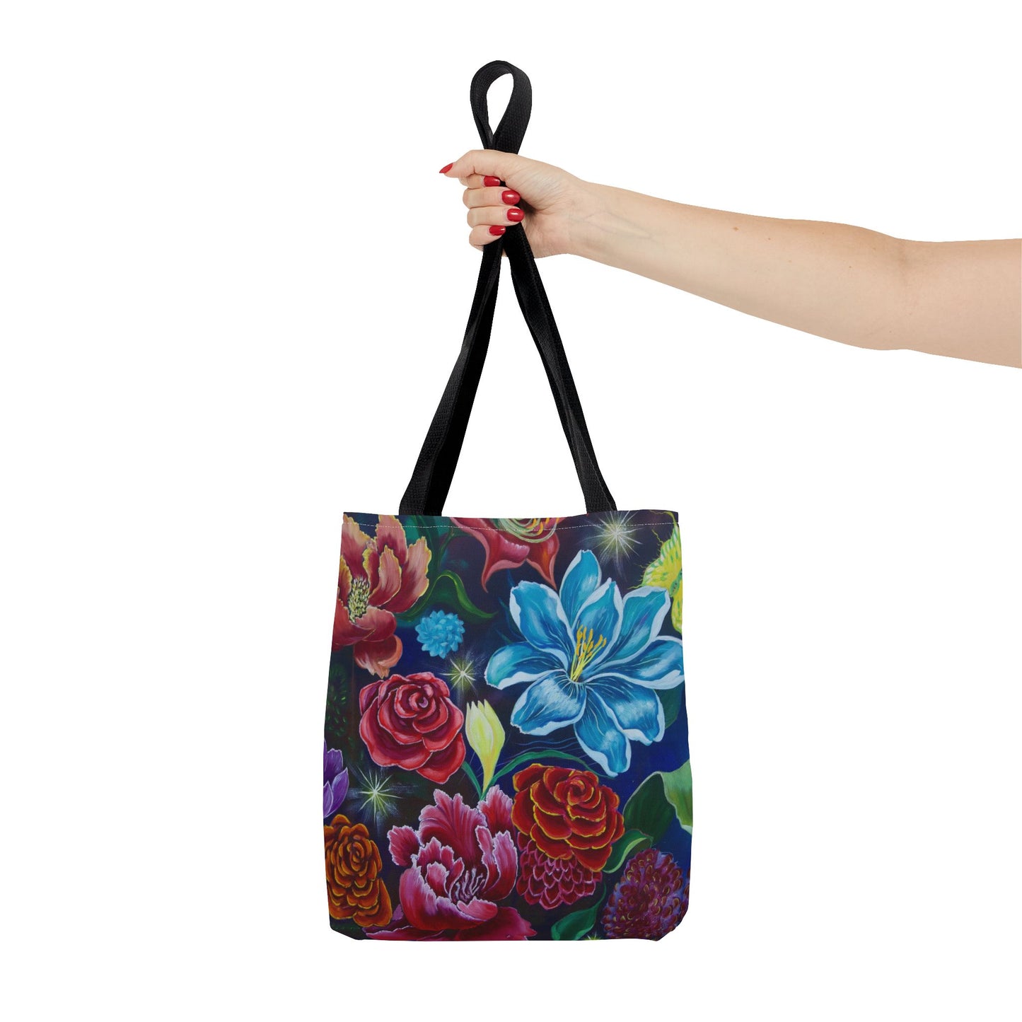 Vibrant All-Over Print Floral Tote Handbag