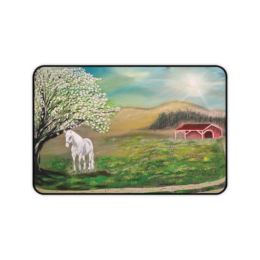 Desk Mat - Elegant Horse Landscape Design