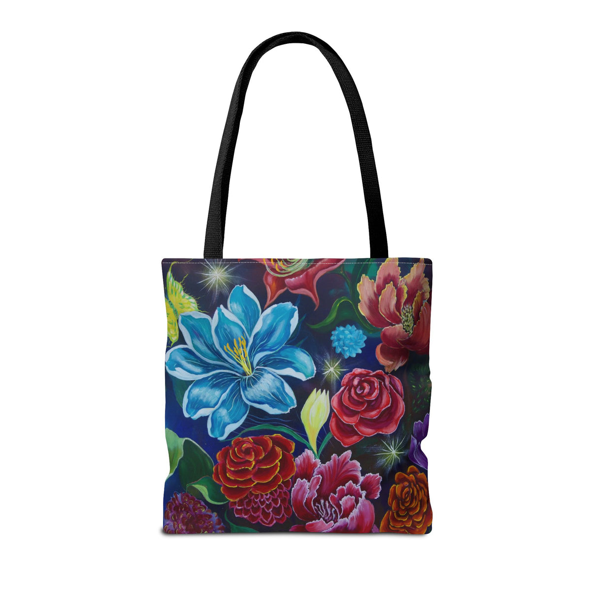 Vibrant All-Over Print Floral Tote Handbag