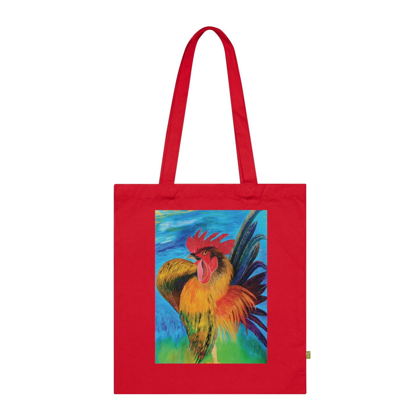 Colorful Rooster Organic Cotton Tote Bag