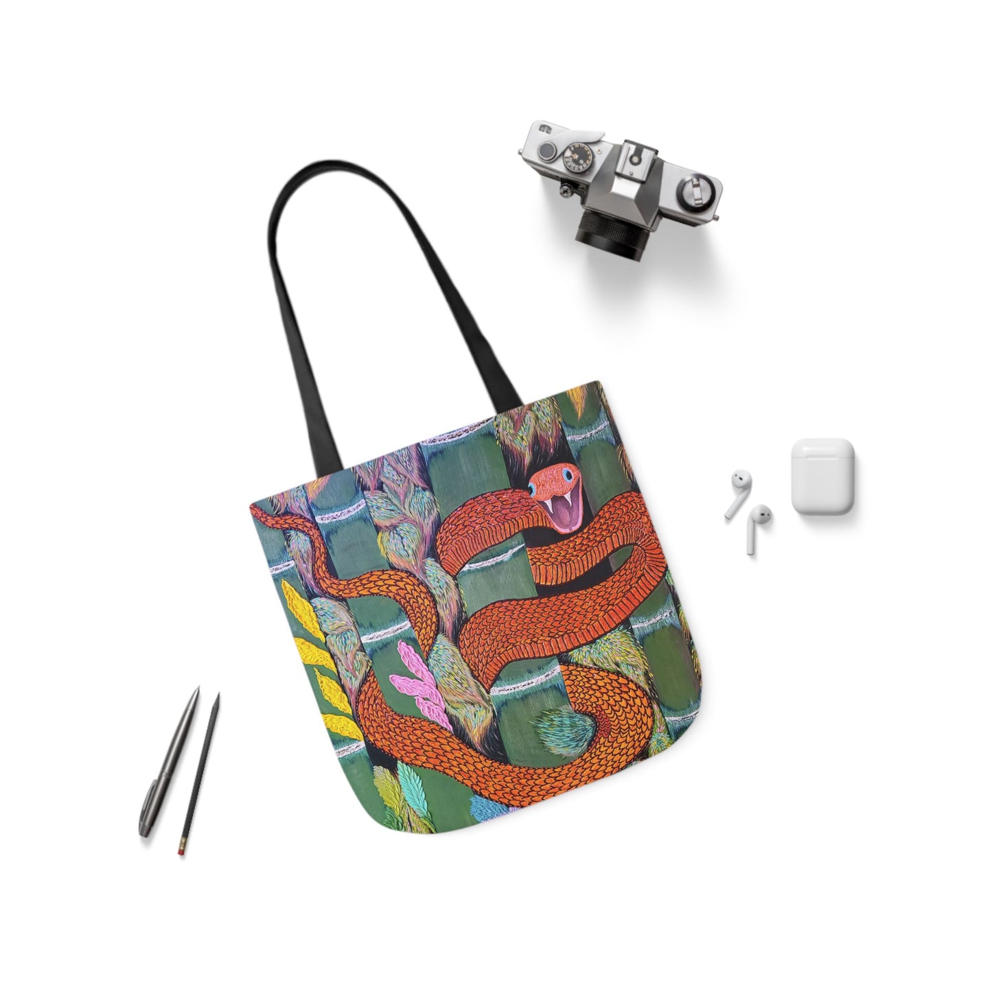 Cold Blooded Snake Canvas Tote Bag