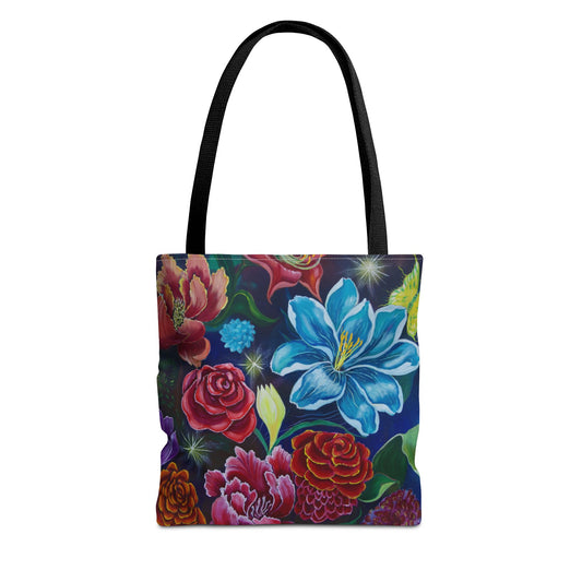 Vibrant All-Over Print Floral Tote Handbag