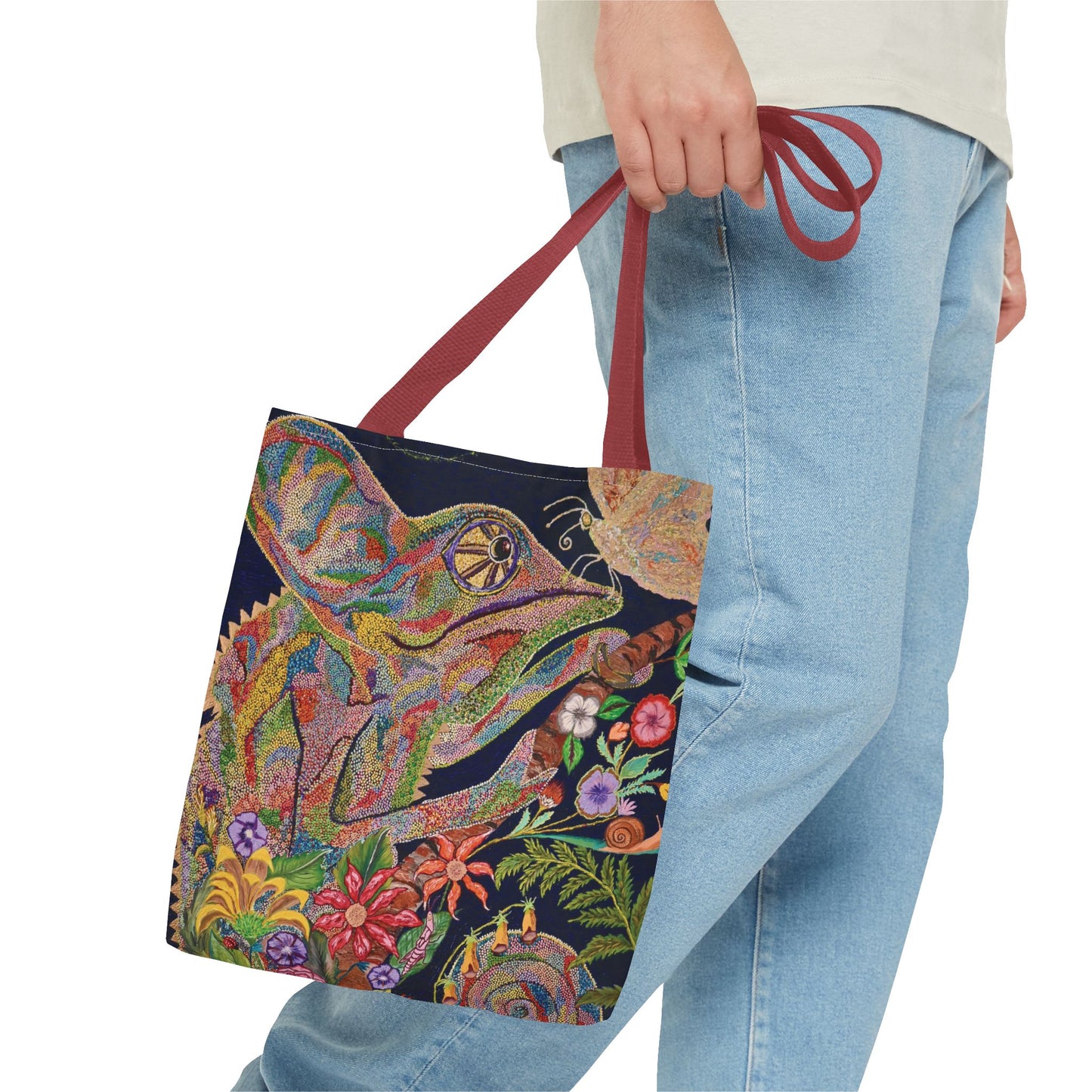 Chameleon and Butterfly Tote Bag