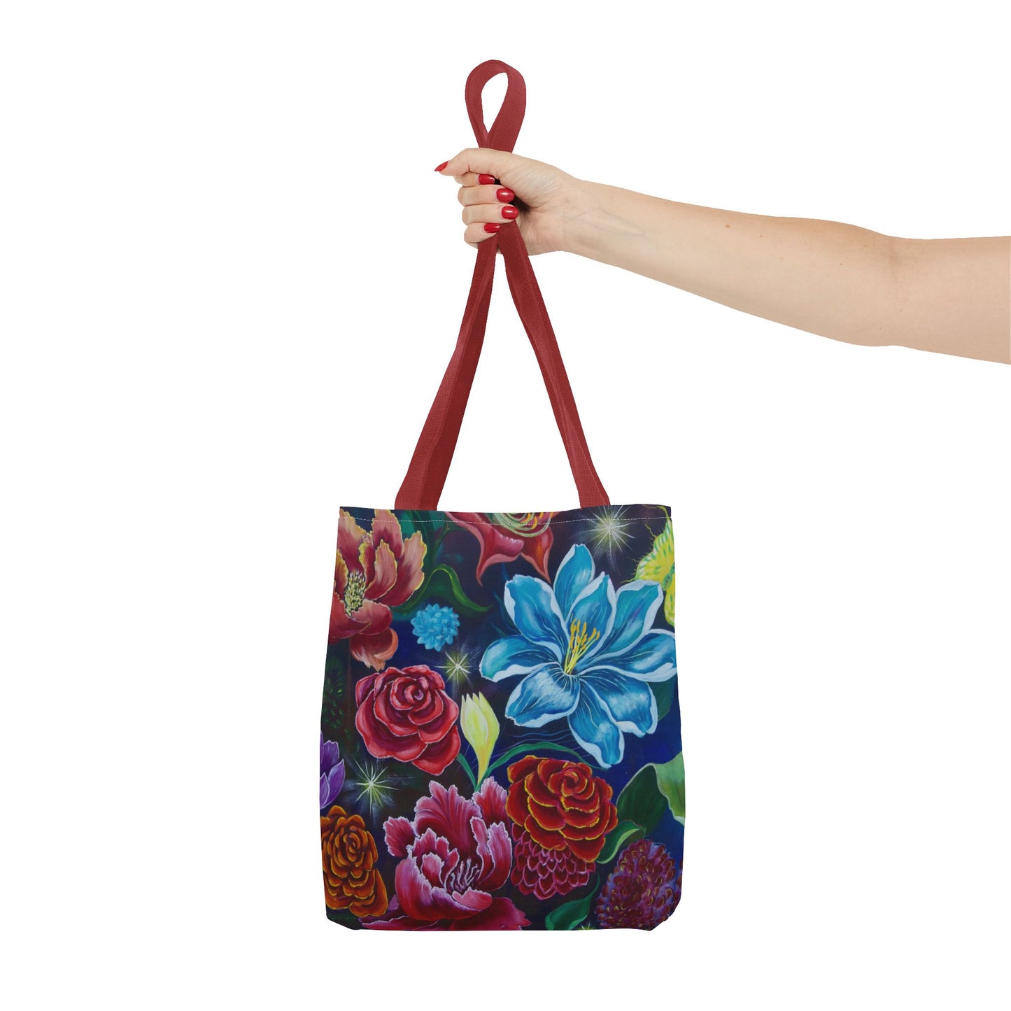 Vibrant All-Over Print Floral Tote Handbag