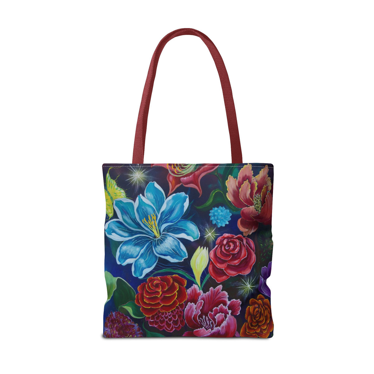 Vibrant All-Over Print Floral Tote Handbag