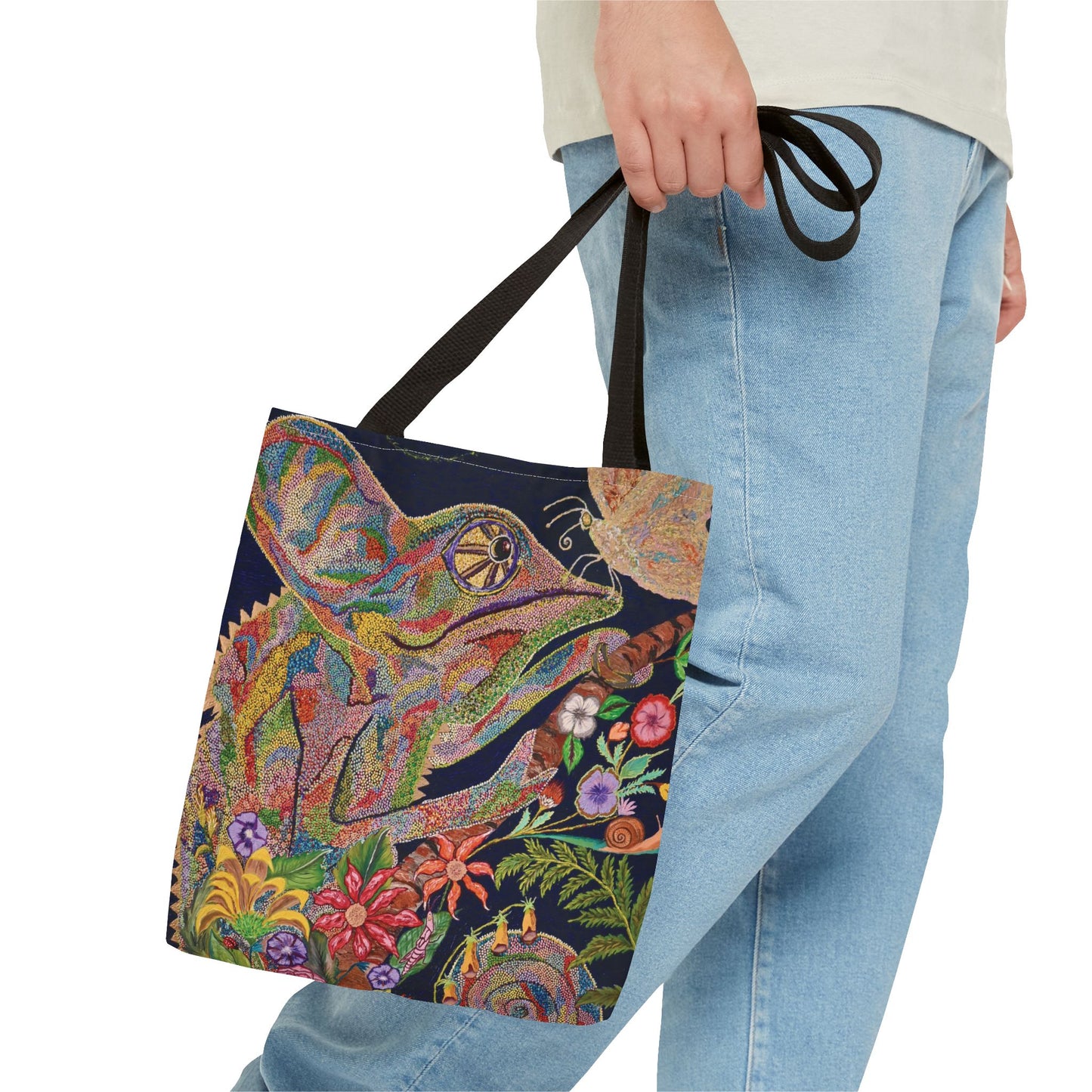 Chameleon and Butterfly Tote Bag