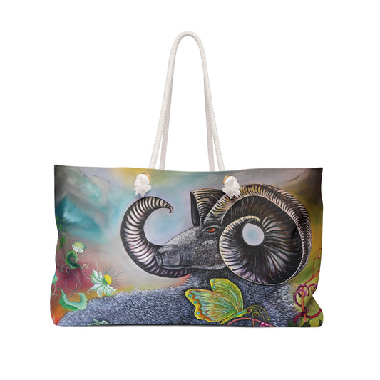 Ram and Butterfly Weekender Bag
