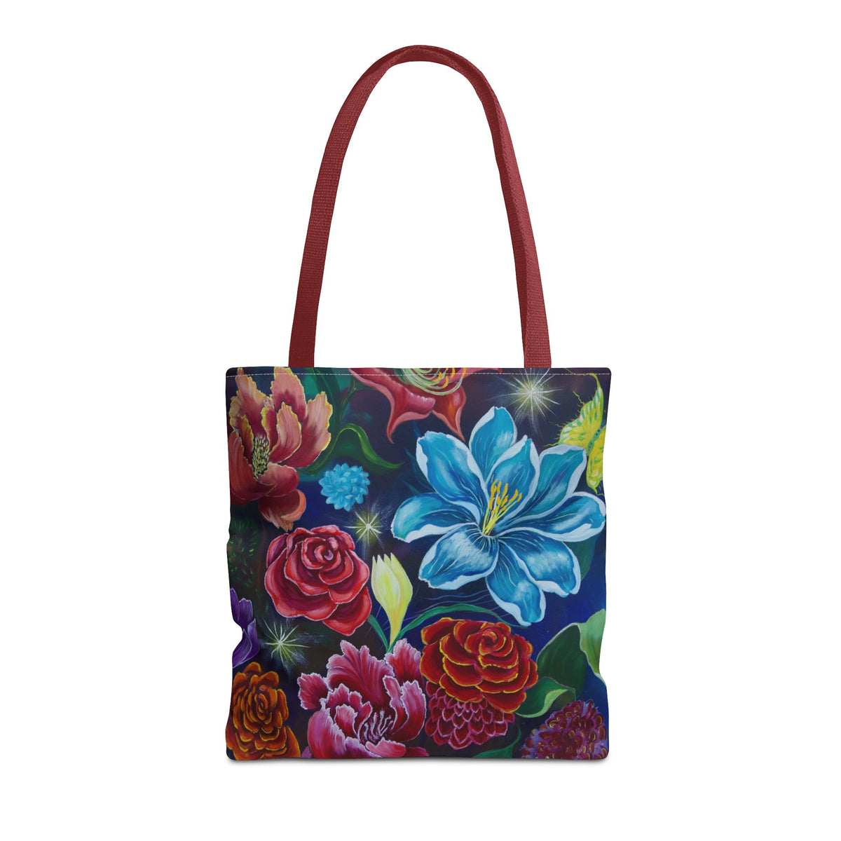 Vibrant All-Over Print Floral Tote Handbag