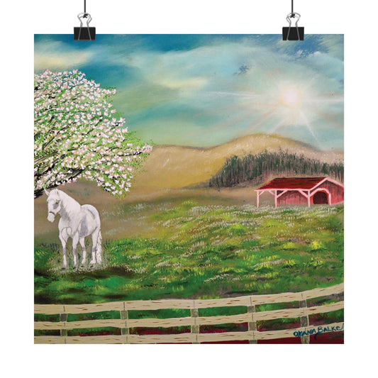 Serene Horse Landscape Matte Poster