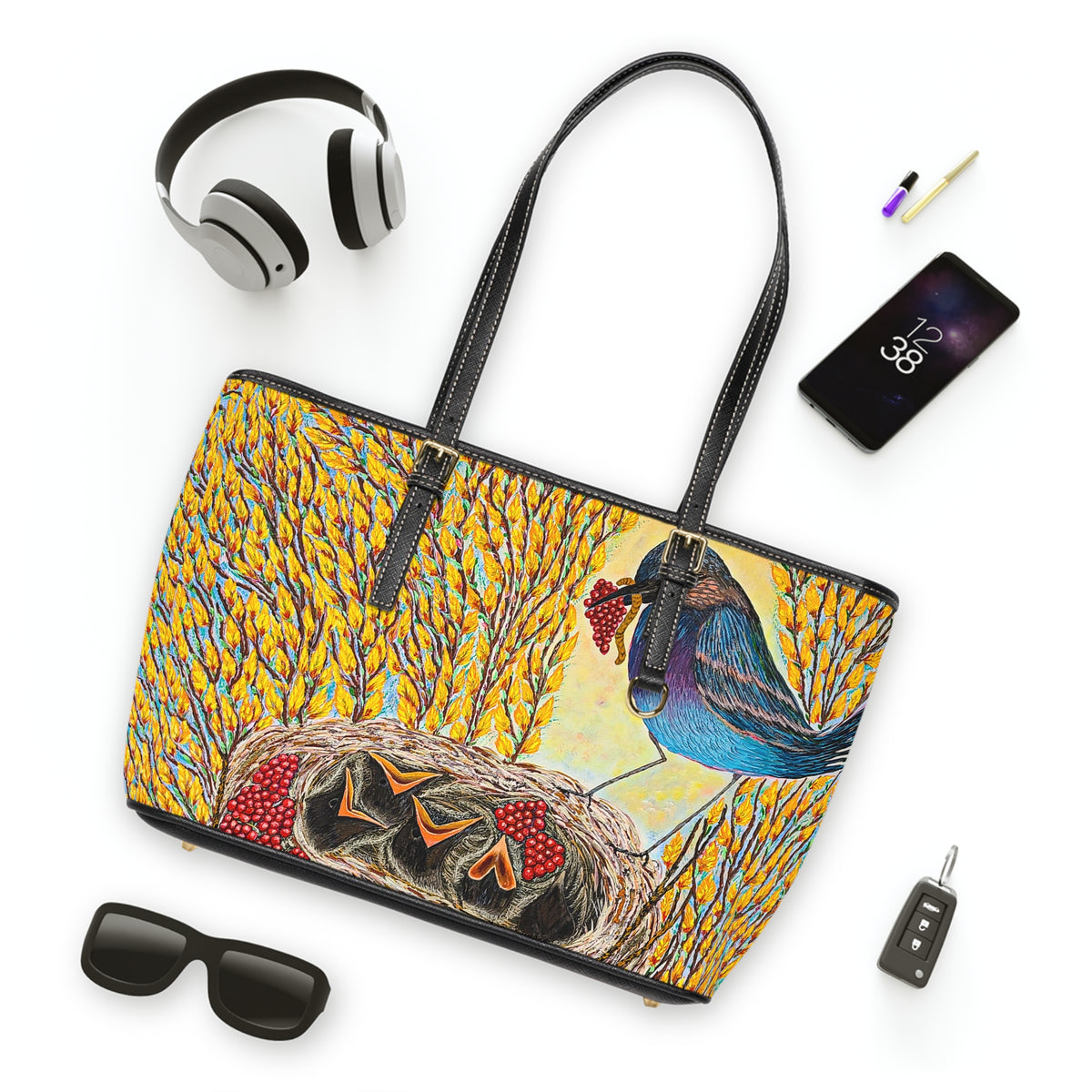 Bird Nest PU Leather Shoulder Bag