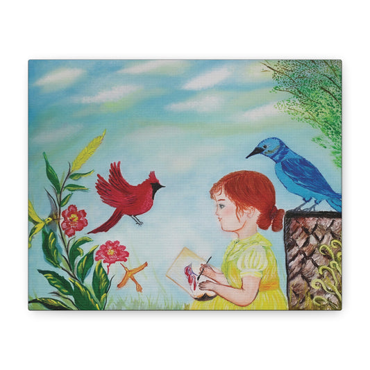 Canvas Print - CHILD WITH BIRDS