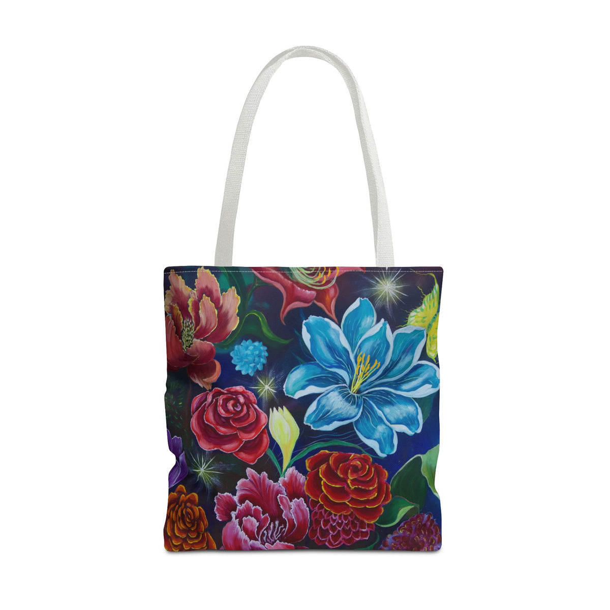 Vibrant All-Over Print Floral Tote Handbag