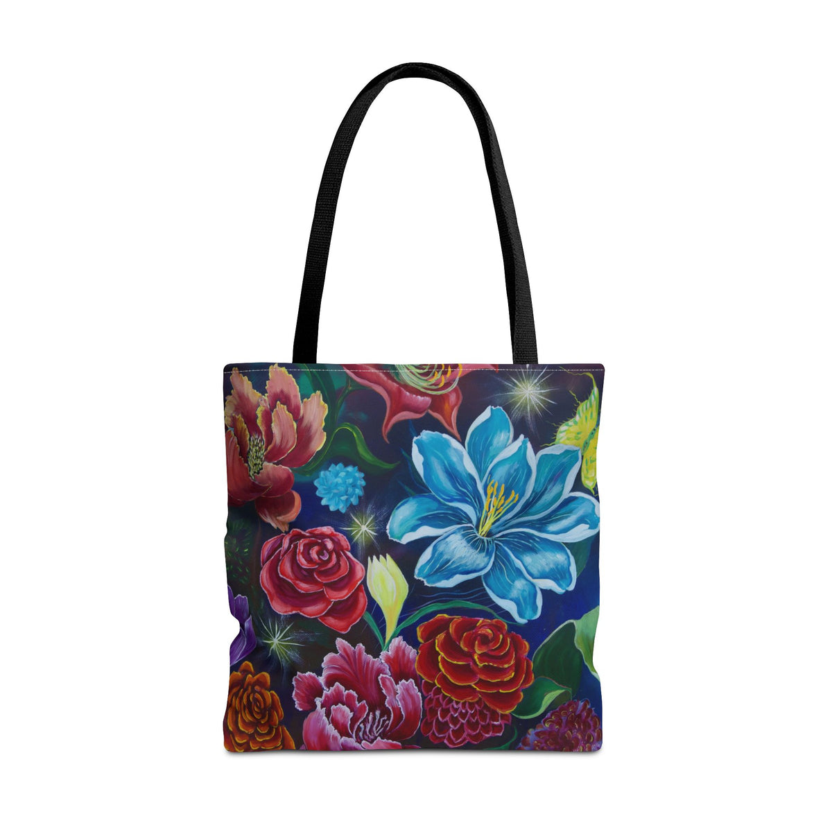 Vibrant All-Over Print Floral Tote Handbag