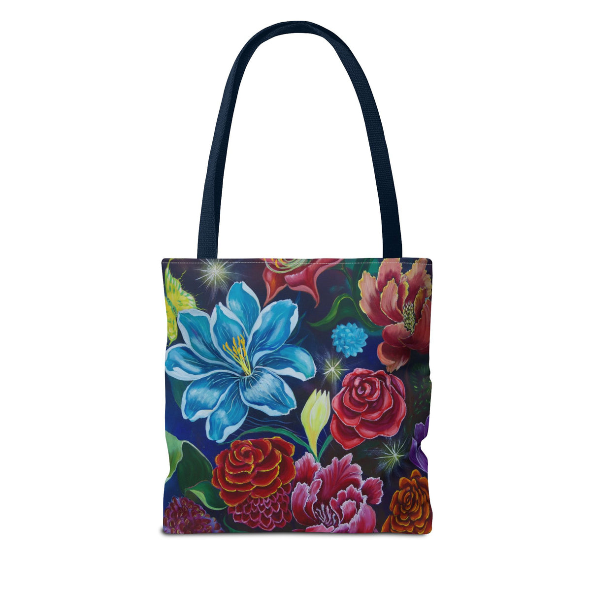 Vibrant All-Over Print Floral Tote Handbag