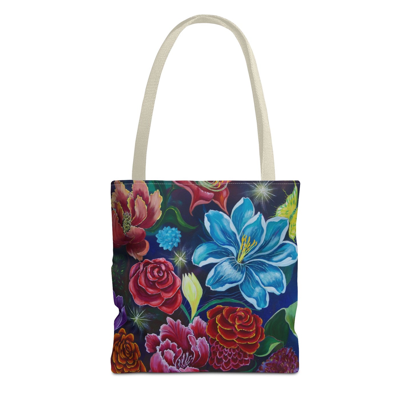 Vibrant All-Over Print Floral Tote Handbag